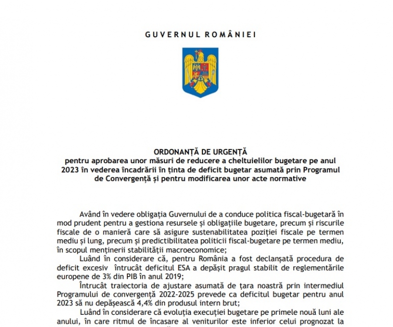 Guvernul strânge cureaua pe final de an! Tăieri masive de bani în ‘ordonanța austerității’ / Proiectul prevede excepţiile