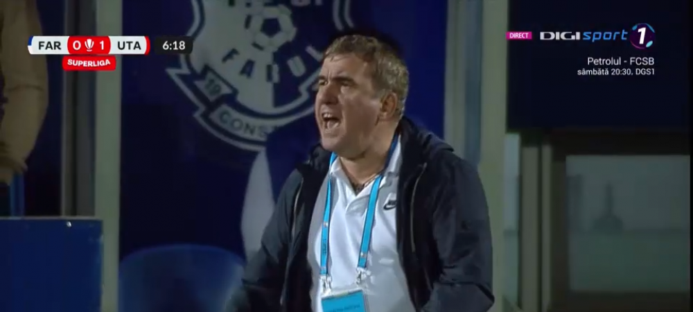 Reacția nervoasă a lui Gică Hagi după primul gol marcat de UTA Arad. Nu s-a mai abținut și a țipat la un jucător