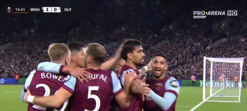 West Ham United – Olympiacos a fost pe Pro Arena și VOYO. Înfruntare de top în Europa League
