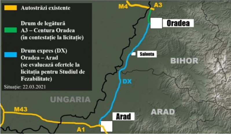 În luna ianuarie 2024 va fi lansată licitația pentru Drumul Expres Oradea – Arad. Când vor fi finalizate lucrările