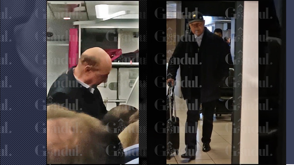 VIDEO EXCLUSIV | Traian Băsescu a aterizat anonim pe Otopeni. Până și manipulatorii de calabalâc l-au ignorat pe „Petrov”