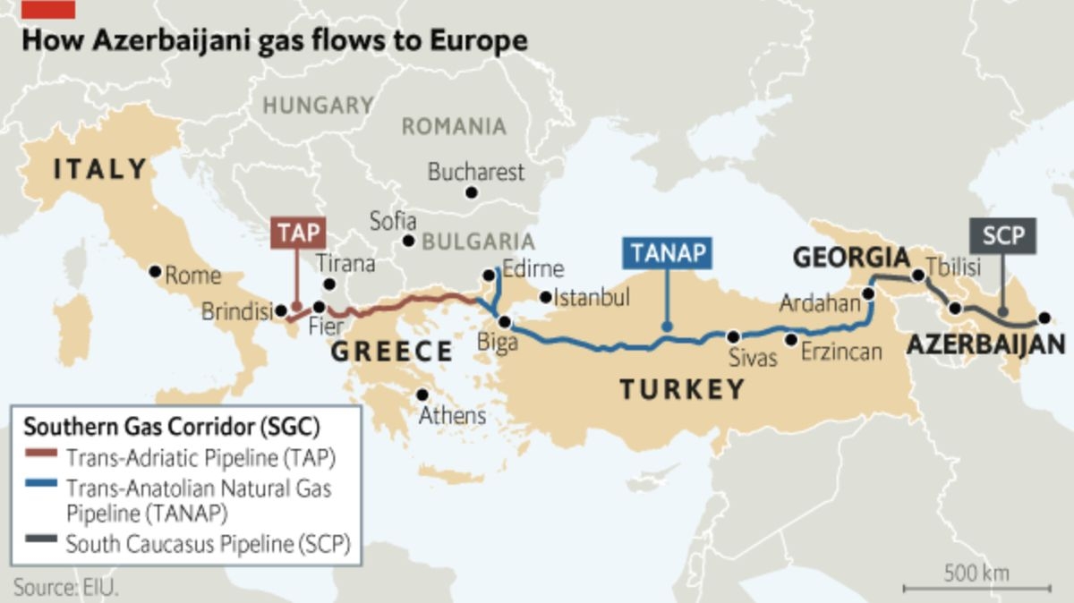 Azerbaidjan, discuții cu Uniunea Europeană despre exporturile de gaze naturale, energie verde și hidrogen