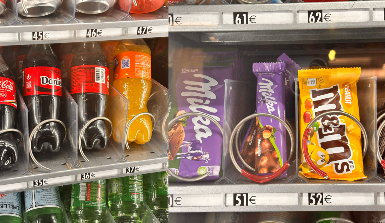 La un automat, o Cola costă 36 de EURO, iar o ciocolată mică ajunge și la 90 de EURO