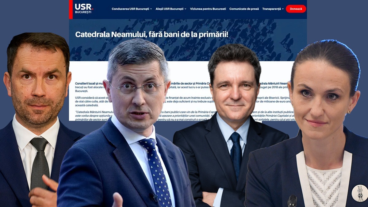 Sfânta ipocrizie a USR. De la „Dumnezeu iubește spațiile mici”, refuzul de a finanța Biserica și de a atinge Biblia la depunerea jurământului, „useriștii” au ajuns să ocupe primele locuri la Sfințirea Catedralei. În frunte cu Nicușor Dan