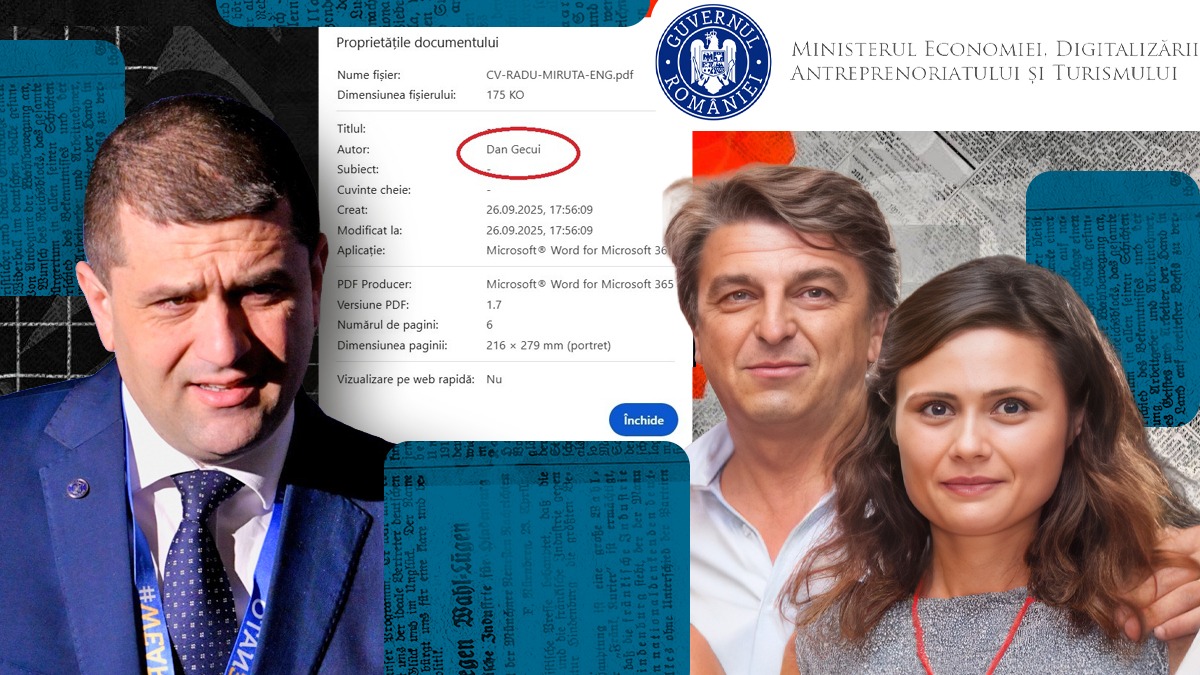 Ministerul Economiei a ajuns o afacere de familie sub șefia lui Miruță. CV-ul ministrului a fost redactat de soțul șefei de cabinet pe care Miruță o plimba pe banii străinilor și o numește în CA-uri bănoase. Soțul Ioanei Răduca nu are nicio calitate oficială