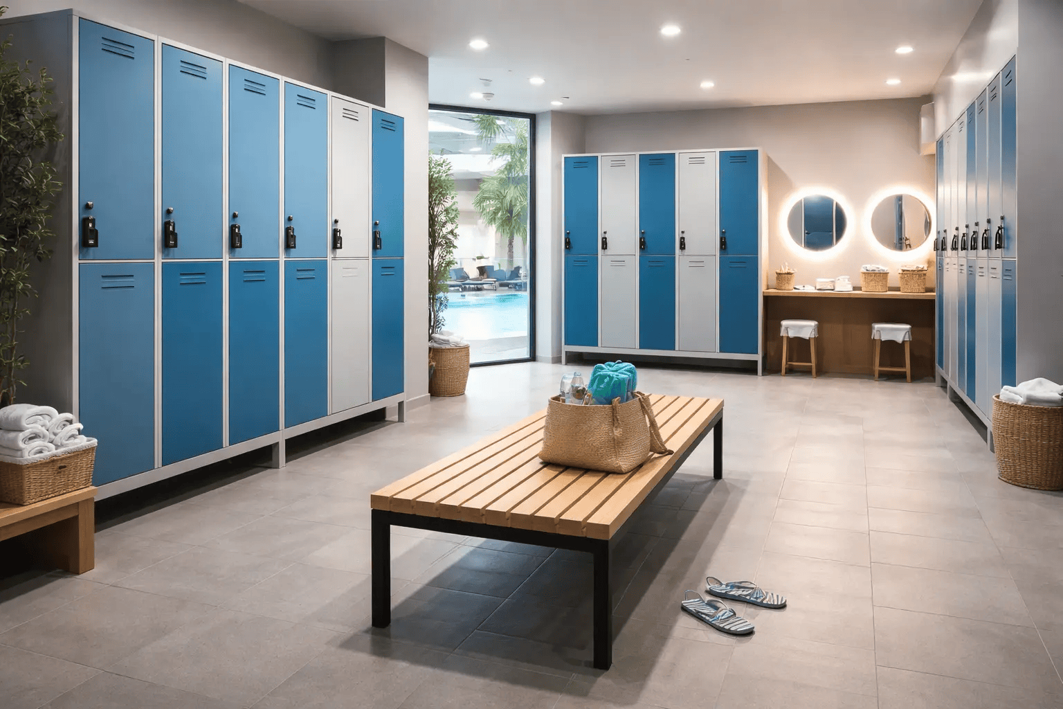 Vestiare metalice pentru piscine și centre SPA – Soluția ideală pentru medii umede