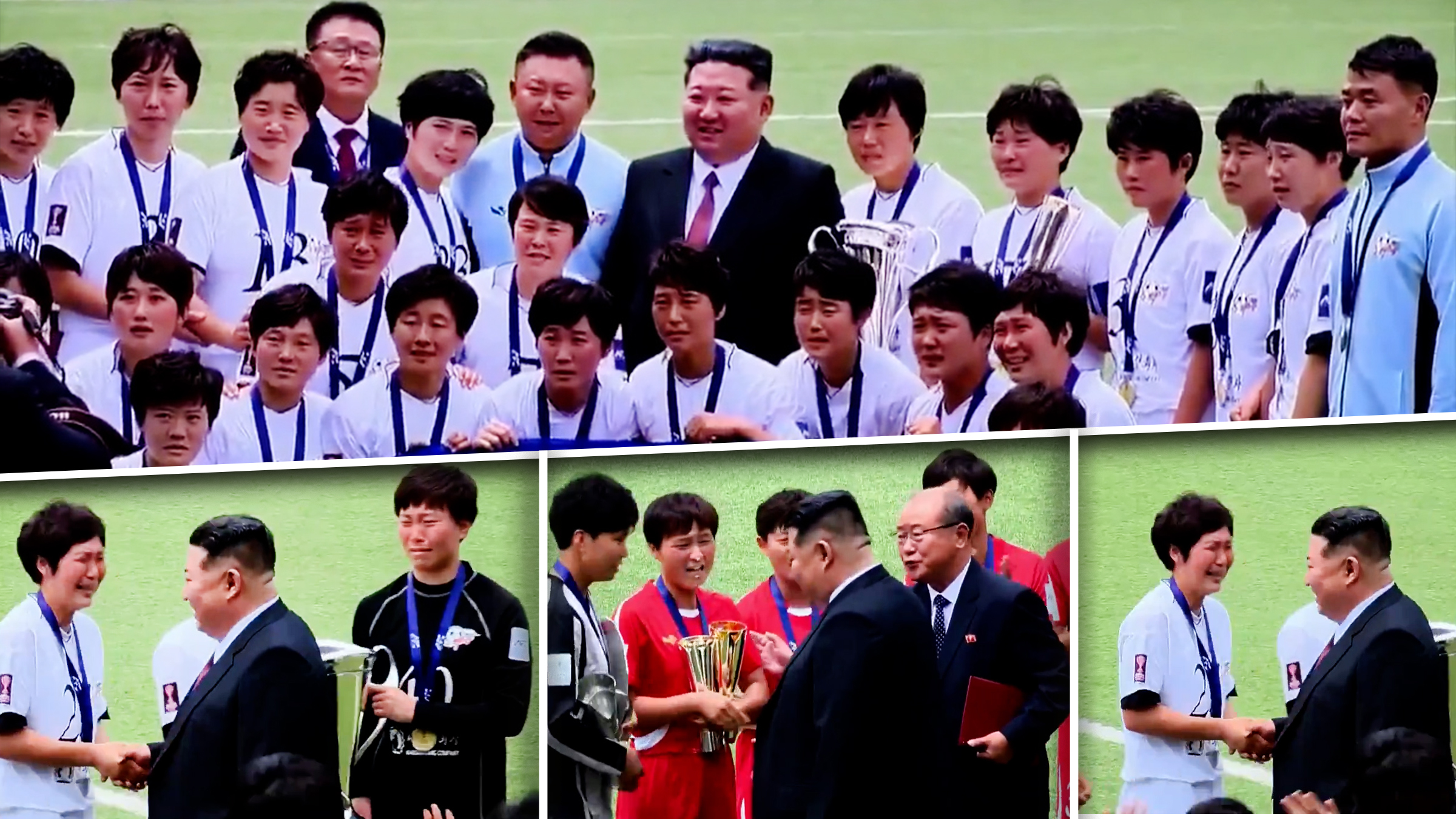 Imagini virale de la Phenian. Fotbalistele din Coreea de Nord au izbucnit în plâns la întâlnirea cu Kim Jong-un