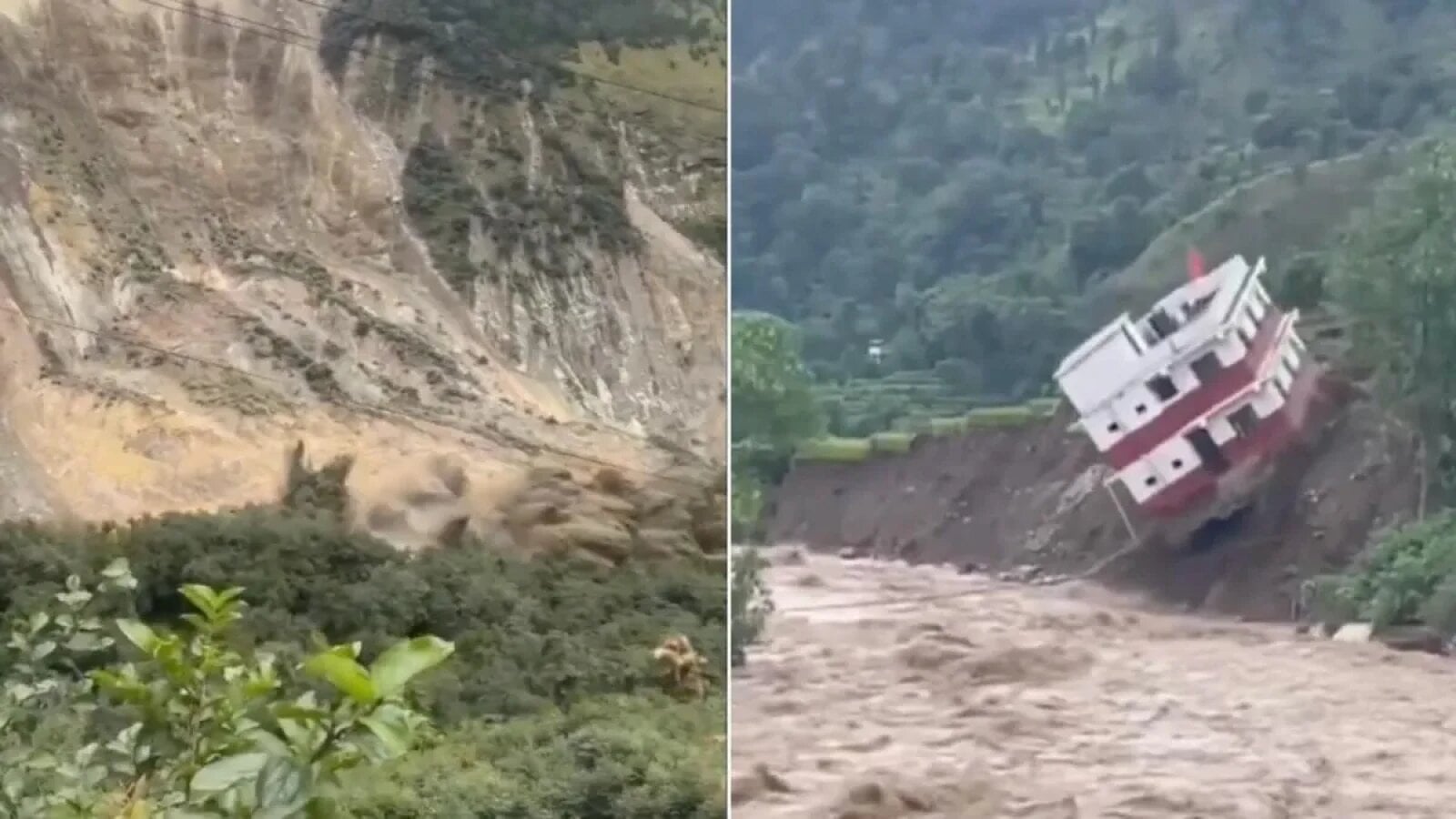 VIDEO Dezastrul lovește din nou Nepalul: noi alunecări de teren în urma cărora munții se prăbușesc și apele mătură case